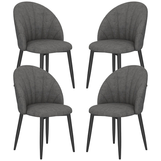 Upholstered Dining Chairs Set of 4 - Dark Grey