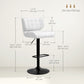 Swivel Bar Stools Set of 2, Adjustable PU Leather - White