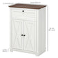 Farmhouse Sideboard Storage Cabinet with Drawer - White