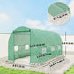15' x 6.6' x 6.6' Walk-in Tunnel Greenhouse Garden Plant Seed Growing Warm House Outdoor Hot House w/ Roll Up Door, Windows, PE Cover Green