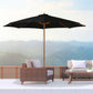 10' x 8' Wooden Patio Umbrella, Garden Parasol, Outdoor Sunshade Canopy with Bamboo Rib for Outdoor, Black