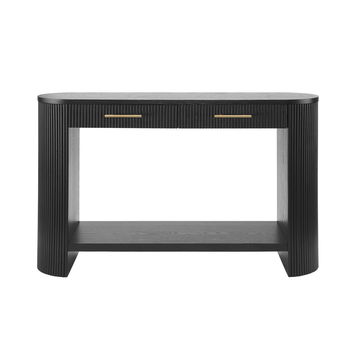 Farmhouse Console Table with Storage and Drawers, Narrow Wood Sofa Table for Living Room, Hallway, 47.5'' L x 14.5'' W x 30'' H, Black