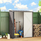 5' x 3' Outdoor Storage Shed, Steel Garden Shed with Single Lockable Door, Tool Storage Shed for Backyard, Light Grey