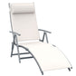 Heavy-duty Adjustable Folding Reclining Chair Outdoor Sun Lounger Patio Chaise Lounge Garden Beach Gravity Lounge with Pillow, 7 Adjustable Backrest Positions, Cream