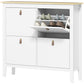 Narrow Shoe Cabinet with 4 Flip Drawers, Adjustable Shelves for Entryway, Holds 12-20 Pairs, White