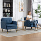 Accent Chairs Set of 2, Upholstered Armchairs with Tufted Back Cushion and Steel Legs for Living Room, Bedroom