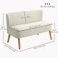 2-Seater Sofa with Rubber Wood Legs - Cream White