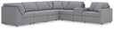 7 Pc. Sectional With Storage Console And Raf Corner Chair