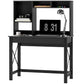 Computer Desk with Hutch and Storage Shelves - Black