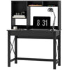 Computer Desk with Hutch and Storage Shelves - Black
