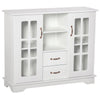 Sideboard with Glass Doors and 2 Drawers - White