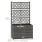 22L Raised Garden Box with Trellis, PE Rattan Free Standing Flower Raised Garden Bed with Two Plant Boxes, Garden Planter Box for Climbing Plants, Mixed Grey