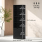 4-Tier Open Bookshelf with Doors Modern Home Office Bookcase Storage Cabinet for Living Room Bathroom Study, Black