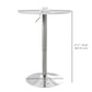 High Top Bar Table, Adjustable Round Kitchen Table with Swivel Top and Steel Base, Bistro Table for 2 People, White