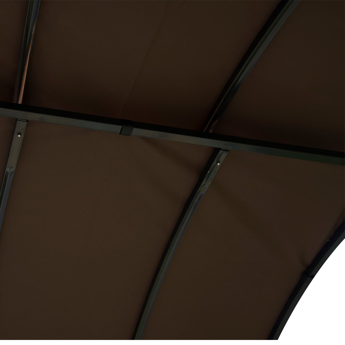 8x4ft BBQ Gazebo Tent Metal Frame Arch Canopy Garden Sunshade Portable Shelter Backyard with Side Shelf Coffee