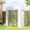 Mini Greenhouse, Portable Garden Green House with Roll-up Door and Mesh Windows, 6' x 2' x 6.6', White
