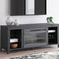 Cayberry - Black - TV Stand With Fireplace