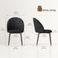 Modern Dining Chairs Set of 4, Upholstered Dining Room Chairs with Metal Legs, Shell Backrest, Padded Seat, Black