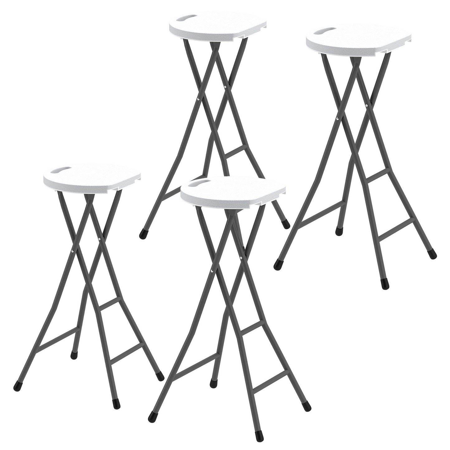 Set of 4 Folding Outdoor Bar Stools, 29" Counter Height Stools with Handle, Indoor Outdoor Stool Chair with Footrest