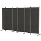 6 Panel Room Divider, 6 Ft Folding Privacy Screen, Portable Freestanding Partition Wall Divider, Charcoal Grey