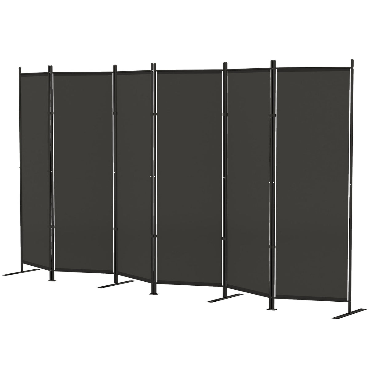 6 Panel Room Divider, 6 Ft Folding Privacy Screen, Portable Freestanding Partition Wall Divider, Charcoal Grey