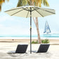 10' x 8' Round Market Umbrella, Patio Umbrella with Crank Handle and Tilt, Outdoor Parasol for Garden, Beige