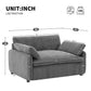 Modern Single Chenille Sofa with Extra-Wide 42.5-Inch Seat, Comfortable Armchair for Bedroom and Living Room, 50" L x 43" W x 34" H, Gray