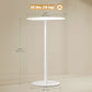 Round Bar Table for 2, Modern Pub Table with Steel Frame, Easy Assembly for Small Space Home Bar Cocktail Bistro, White