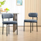 2 Pieces Kitchen Chairs, Modern Dining Chairs w/ Berber Fleece Upholstery and Steel Legs for Living Room, Grey