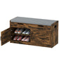 Shoe Storage Bench with Flip-Top Cabinet - Rustic Brown