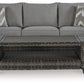 Oasis Court - Gray - Sofa, Chairs, Table Set (Set of 4)