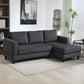 L Shaped Couch, L Shape Sofa with Chaise Lounge and Spring Cushion for Living Room, Bedroom, Grey