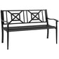 Steel Garden Bench for Outdoor, 2-person Patio Bench, Loveseat Furniture for Lawn, Deck, Yard, Porch, Entryway, Black