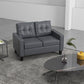 51" PU Leather Loveseat, Upholstered Double Sofa Couch with Armrests, Tufted Backrest, Pocket Spring and Sponge Padded Cushion for Living Room, Bedroom, Home Office, Grey