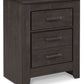 Brinxton - Two Drawer Night Stand - Charcoal
