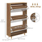 Slim Shoe Storage Cabinet with 3 Flip Drawers and Adjustable Shelves, Shoe Cabinet for 18-24 Pairs, White