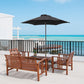 6.6FT Patio Umbrella, Outdoor Parasol with 6 Solid Ribs, Black