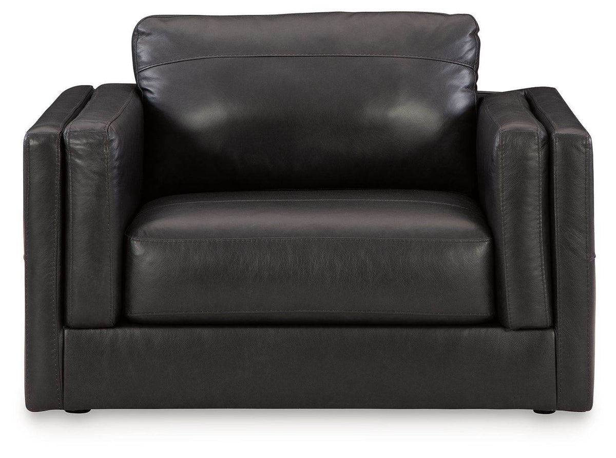 Amiata - Onyx - Chair And A Half - Leather Match - Forward Furniture