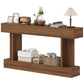 63" Narrow Console Table with Storage Shelf - Dark Brown