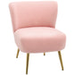 Lounge Chair for Bedroom Living Room Chair with Soft Upholstery and Gold Legs Pink