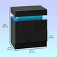 LED Nightstand Set of 2 with 2 Drawers - Black