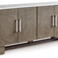 Loyaska - Grayish Brown / White - Extra Large TV Stand