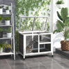 Indoor Rabbit Hutch with Wheels, Bunny Cage Guinea Pig House W/ Top Access, Ramp, Pull Out Tray, Grey