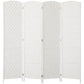 6ft Folding Room Divider, 4 Panel Wall Partition with Wooden Frame for Bedroom, Home Office, White