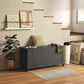 Storage Trunk with 2 Safety Hinges, Modern Entryway Bench with Side Handles, Storage Chest for Living Room, Black