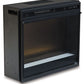 Entertainment - Black - Fireplace Insert Glass/Stone