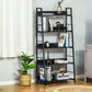 Modern Bookshelf Storage with 5-Tier Wide Shelving, Metal Frame, Wooden Bookcase for Living Room Library Home Furniture, Black