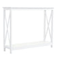 40" X-Design Console Table with Shelf - White