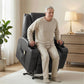 Power Lift Recliner Chair for Elderly, PU Leather Lift Chair with Thick and High Back, Footrest, Remote, Side Pockets, Cup Holders, Reclining Sofa for Living Room, Black
