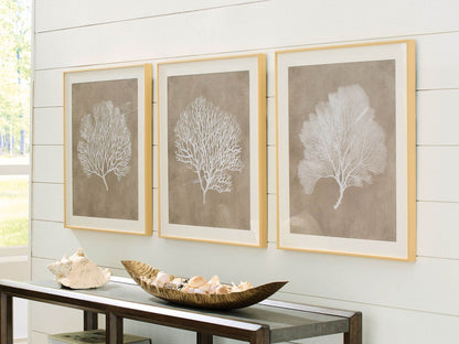 Hendridge - Taupe / White - Wall Art Set (Set of 3) - Forward Furniture
